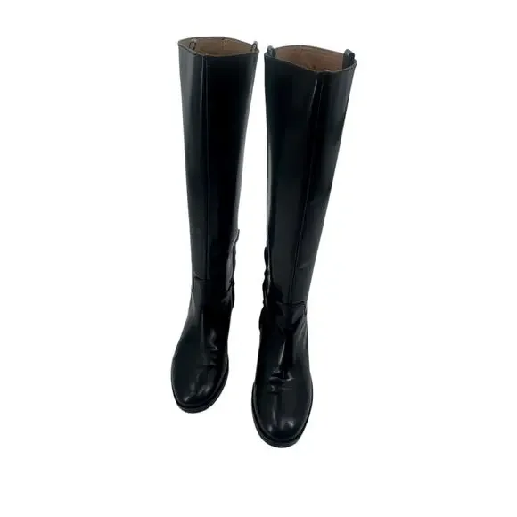 Madewell The Adalai Knee-High Classic Boots Shiny Leather Black Size 8.5 NWOB